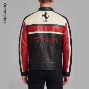 Ferrari F1 Racing Jacket Michael Schumacher Leather Bomber | Vintage Motorsport Biker Coat | Y2K Streetwear Gift for F1 Fans