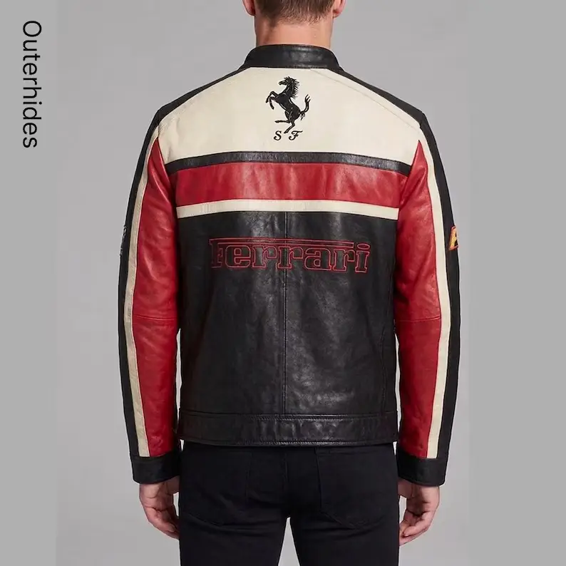 Ferrari F1 Racing Jacket Michael Schumacher Leather Bomber | Vintage Motorsport Biker Coat | Y2K Streetwear Gift for F1 Fans - image 2