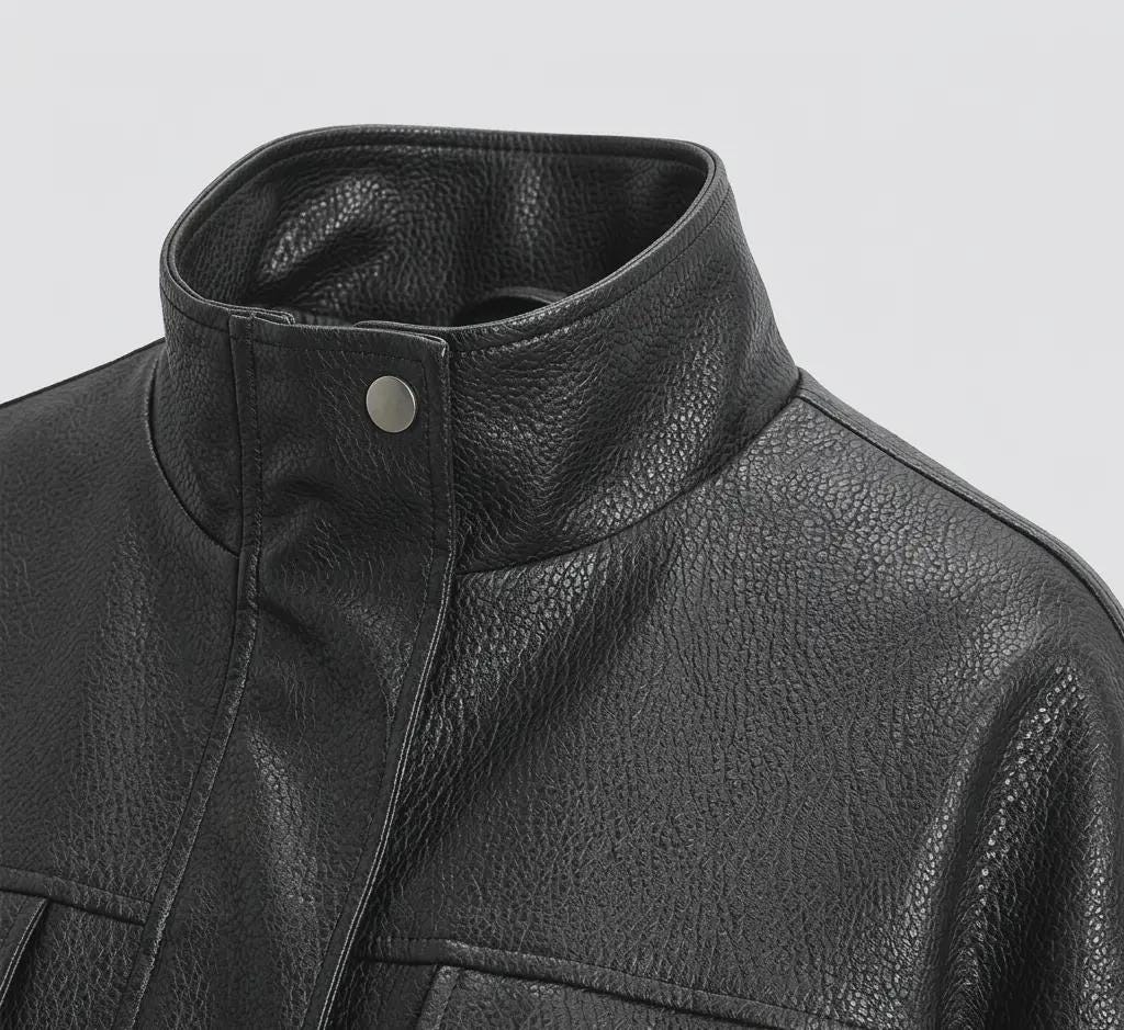 Oversized Faux Leather Bomber Jacket - image 8