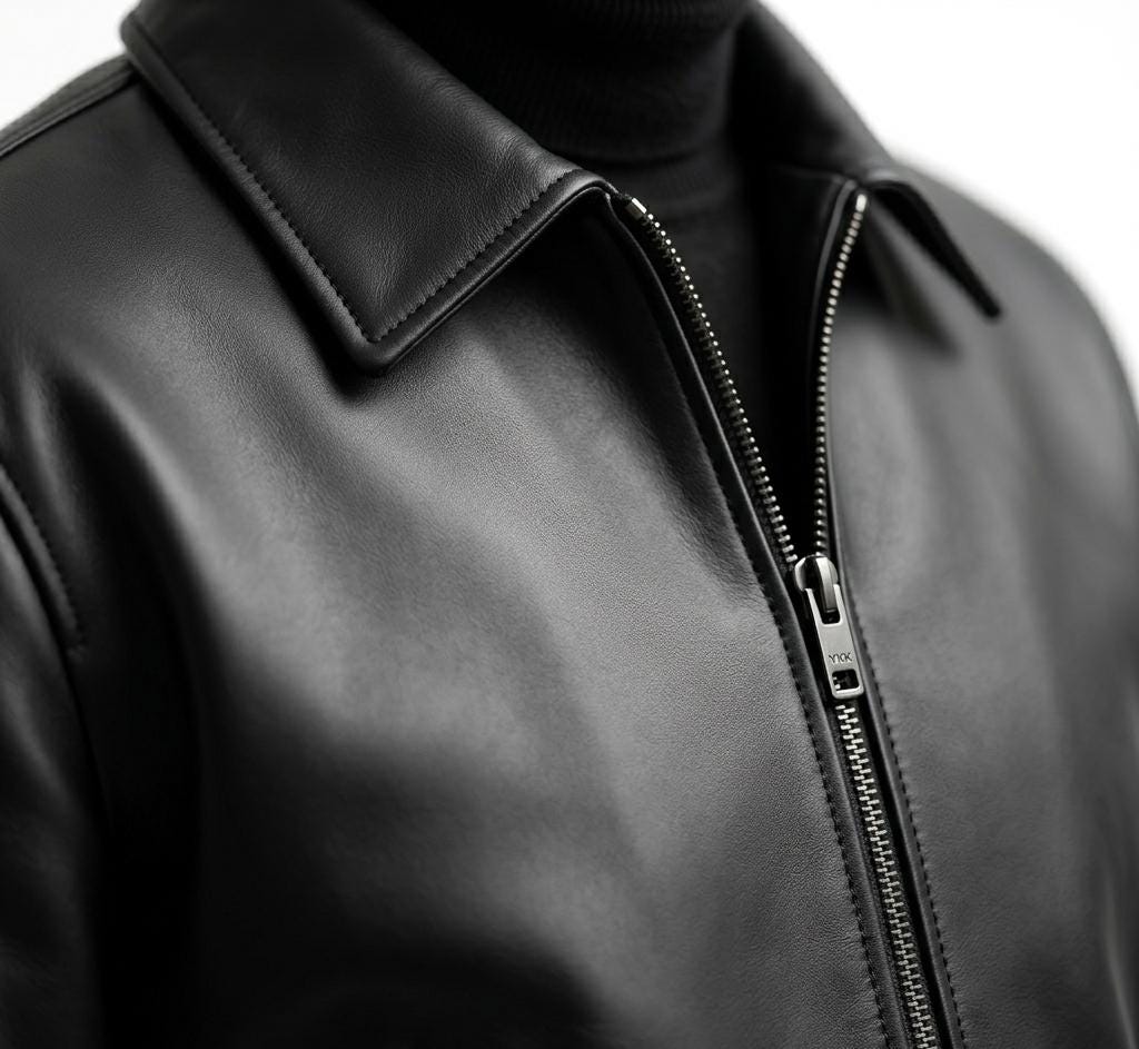 Men's Black Bomber Jacket | Real Cowhide Coat | Vintage Streetwear Gift for Him - Image 7