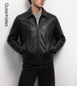 Men's Classic Black Genuine Leather Bomber Jacket — Soft Lambskin Biker Coat