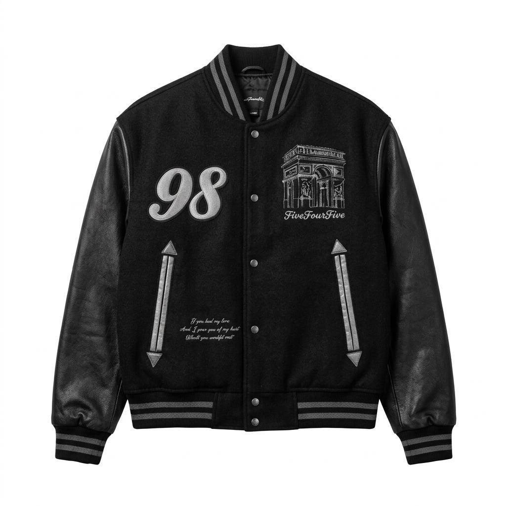 Varsity Bomber Jacket Men | Wool Leather Chenille Patch Streetwear