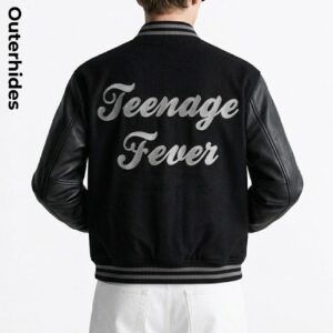 Varsity Bomber Jacket Men | Wool Leather Chenille Patch Streetwear
