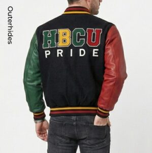 HBCU Heritage Varsity Jacket Wool Leather Sleeves Pan African Chenille Patches Letterman Gift
