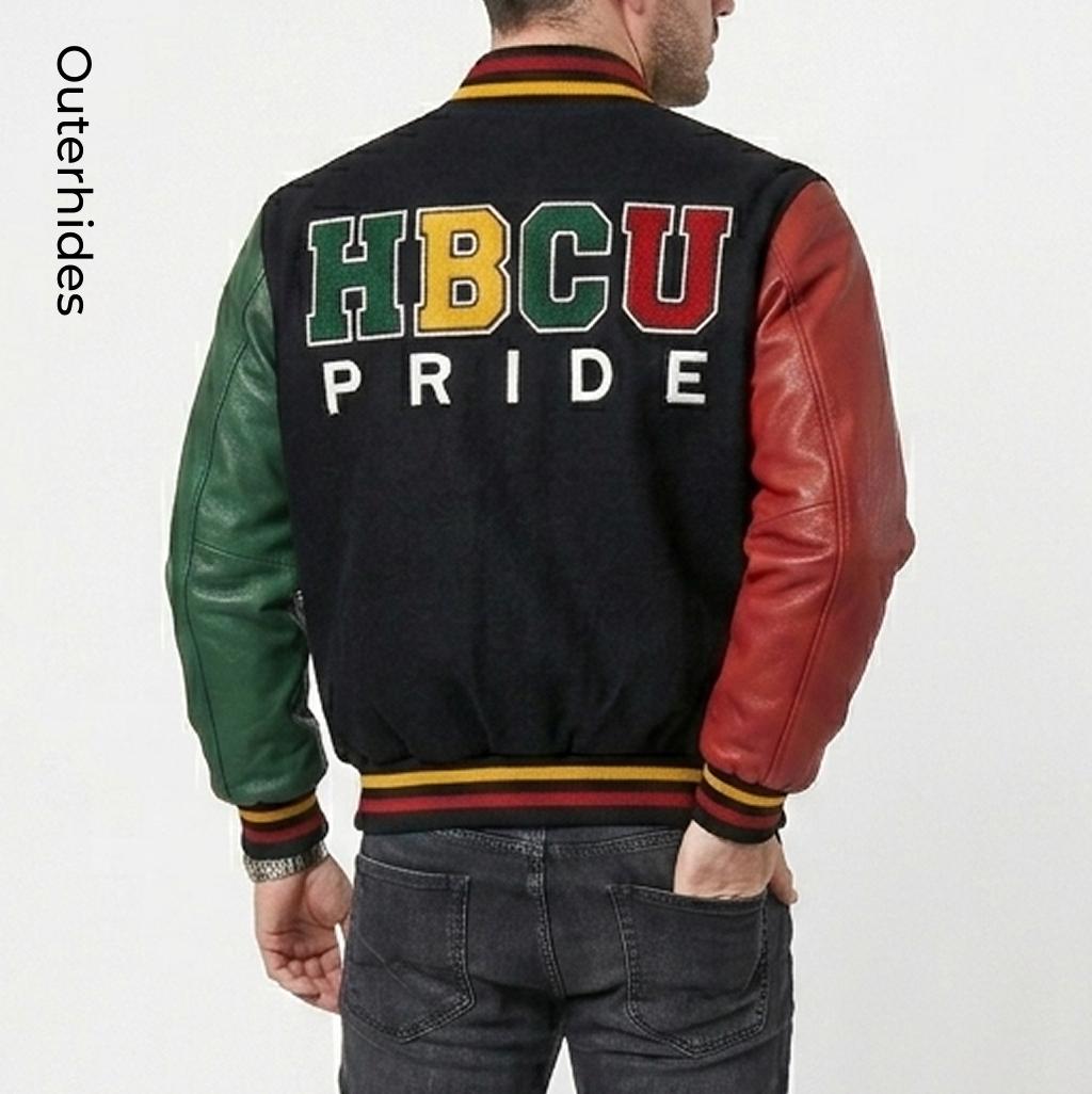 HBCU Heritage Varsity Jacket Wool Leather Sleeves Pan African Chenille Patches Letterman Gift - Image 2