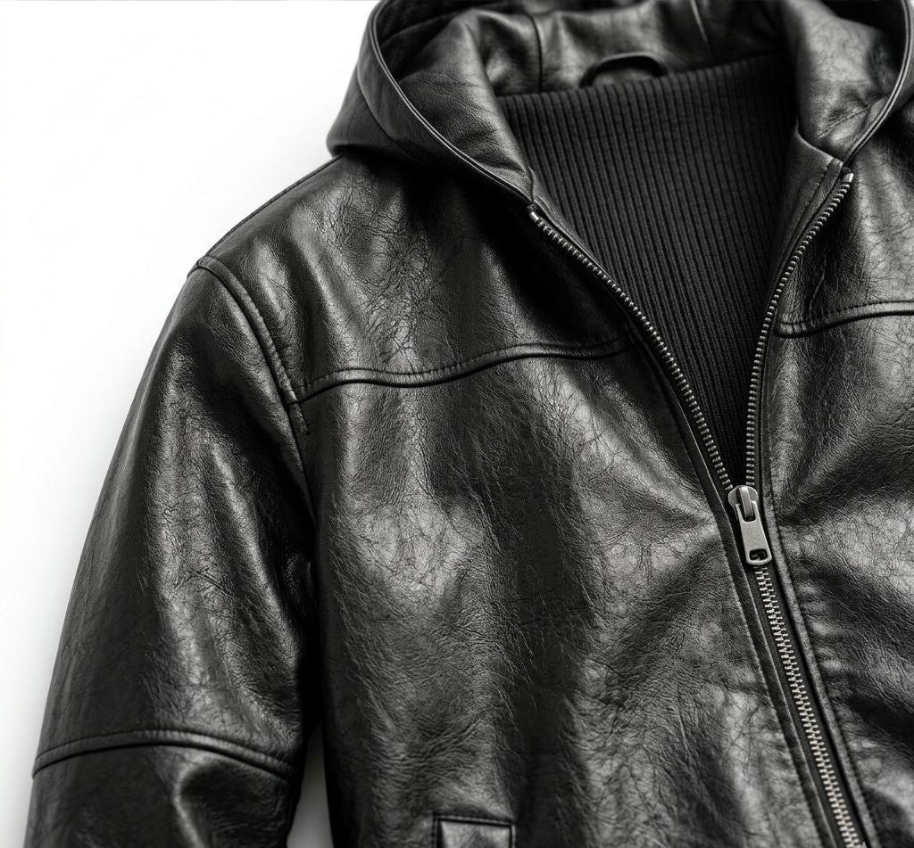 The Hooded Aviator | Distressed Black Bomber Coat | Handcrafted Urban Streetwear Gift for Him - Image 5