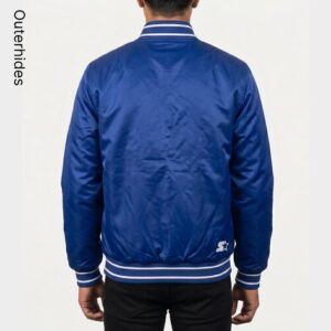 LA Dodgers Satin Varsity Jacket Vintage 90s Blue Bomber MLB Letterman Unisex Streetwear Gift