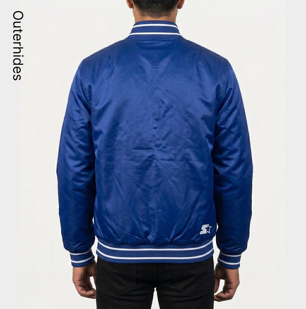 LA Dodgers Satin Varsity Jacket Vintage 90s Blue Bomber MLB Letterman Unisex Streetwear Gift