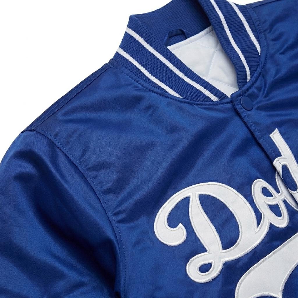 LA Dodgers Satin Varsity Jacket Vintage 90s Blue Bomber MLB Letterman Unisex Streetwear Gift