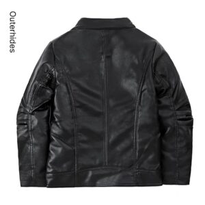 Fleece Lined Moto Jacket | Genuine Sheep Leather Biker Coat